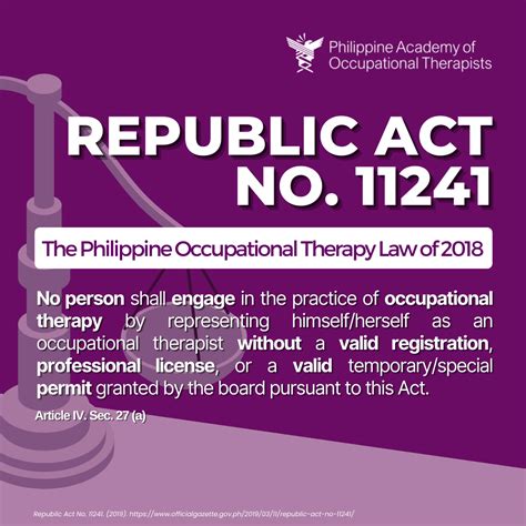 aat law philippines|THE PHILIPPINE OCCUPATIONAL THERAPY LAW OF 2018.